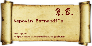 Nepovin Barnabás névjegykártya